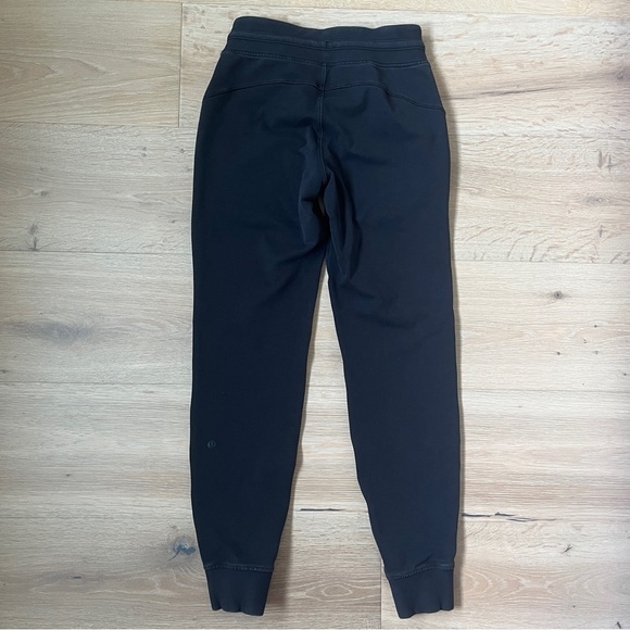 Lululemon Ready To Fleece Jogger Pants Sz 4 Black Pima Cotton Drawstring *N17 - Picture 3 of 7